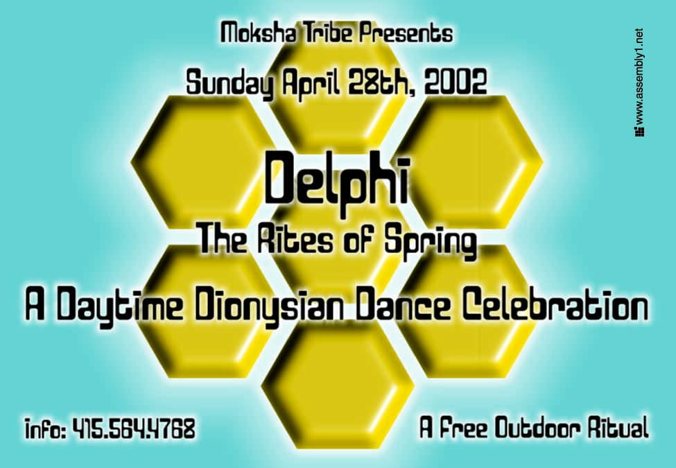 Back of the original Delphi: The Rites of Spring flyer, April 28, 2002